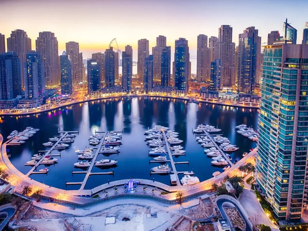 Dubai Marina View from  a Drone